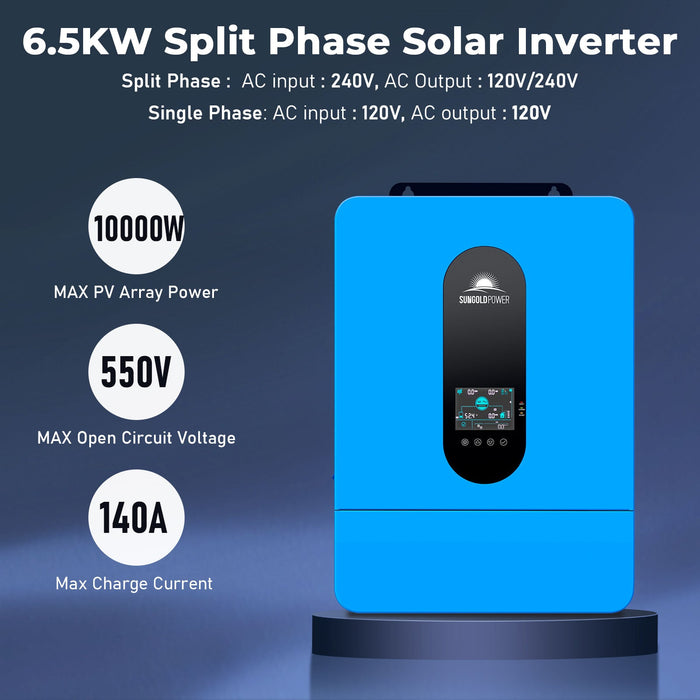 SunGold Power 6.5KW 48V Split Phase Solar Inverter SPH6548P