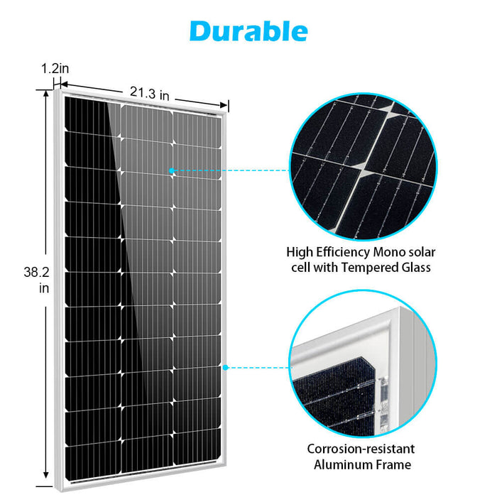 SunGold Power 100 Watt Monocrystalline Solar Panel