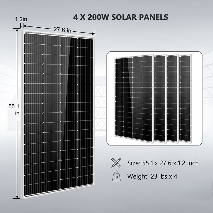 SunGold Power Solar Kit 3000W 24V Inverter 120V output Lithium Battery 800 Watt Solar Panel SGKT-3PRO