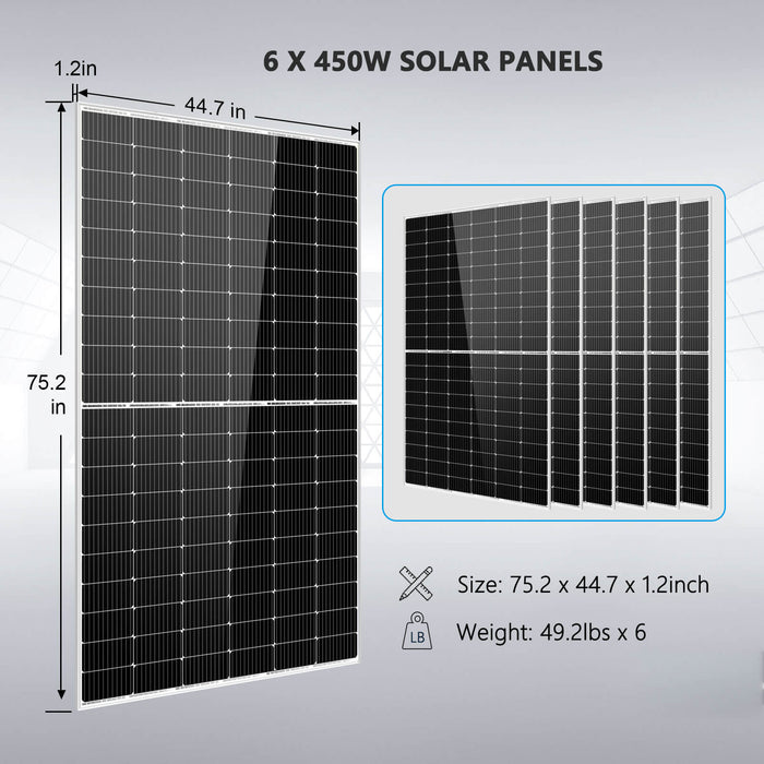 SunGold Power Solar Kit 5000W 48V 120V output 10.24KWH Lithium Battery 2700 Watt Solar Panel SGK-5PRO