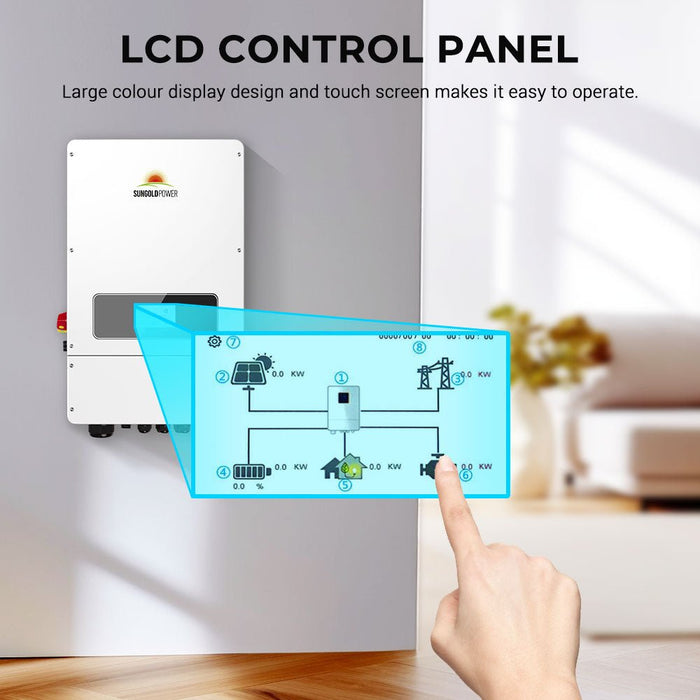 SunGold Power UL 10KW Hybrid Inverter 48V Split Phase Grid Feedback Batteryless