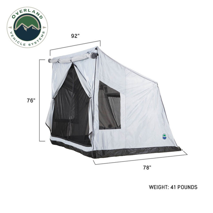 OVS Portable Safari Tent - Quick Deploying Gray Ground Tent