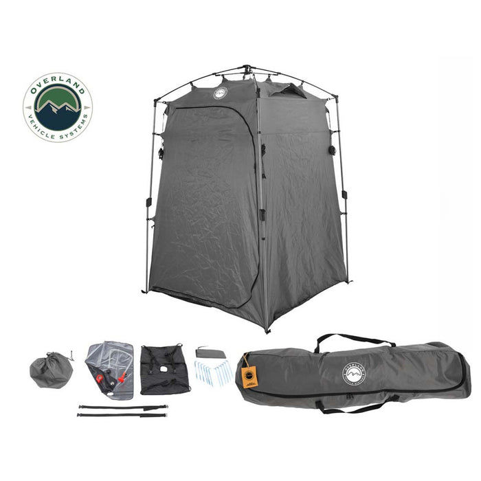 OVS Portable Privacy Room w/ Shower, Retractable Floor, Pouches – Quick Set Up