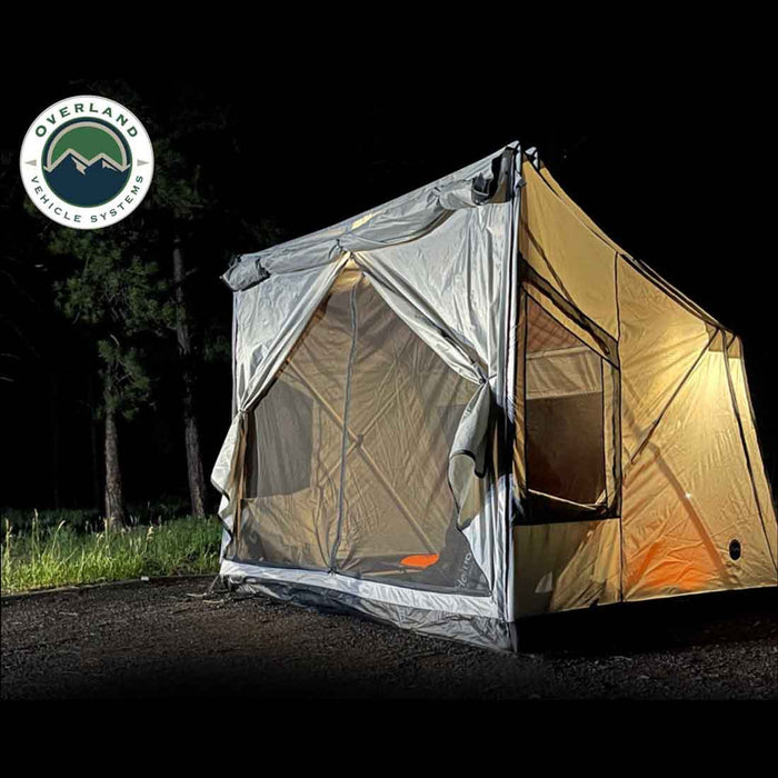 OVS Portable Safari Tent - Quick Deploying Gray Ground Tent