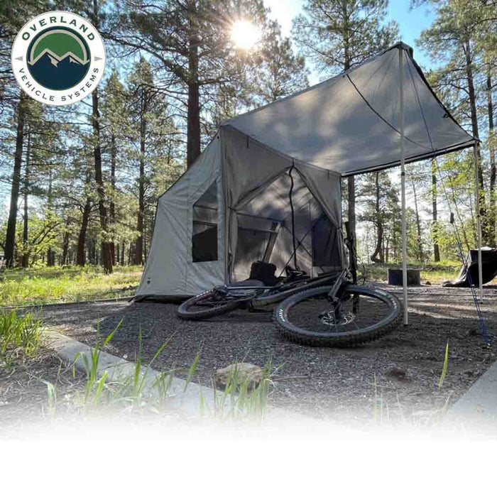 OVS Portable Safari Tent - Quick Deploying Gray Ground Tent