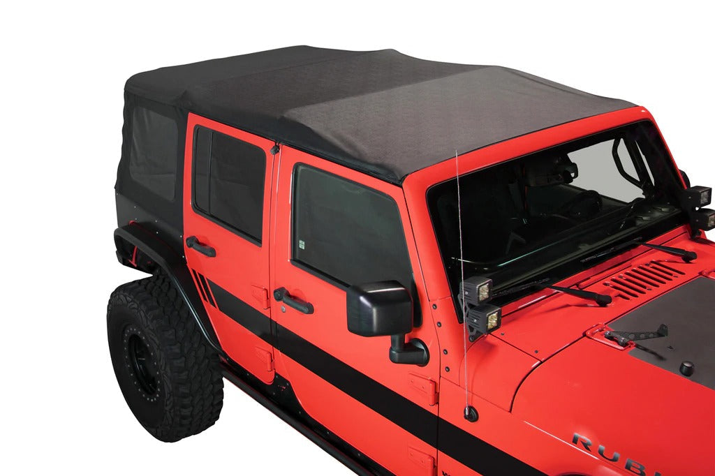 King 4WD Premium Replacement Soft Top, Black Diamond With Tinted Windows, Jeep Wrangler Unlimited JK 4 Door 2007-2009