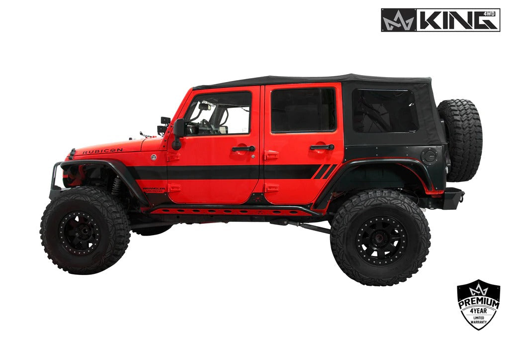 King 4WD Premium Replacement Soft Top, Black Diamond With Tinted Windows, Jeep Wrangler Unlimited JK 4 Door 2007-2009