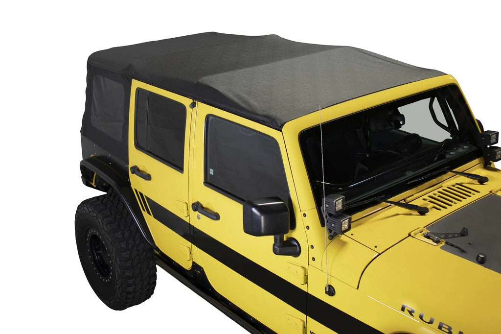 King 4WD Premium Replacement Soft Top, Black Diamond With Tinted Windows, Jeep Wrangler Unlimited JK 4 Door 2010-2018