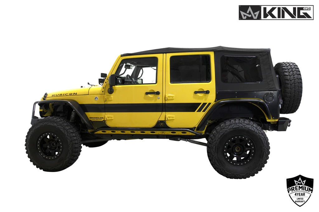 King 4WD Premium Replacement Soft Top, Black Diamond With Tinted Windows, Jeep Wrangler Unlimited JK 4 Door 2010-2018