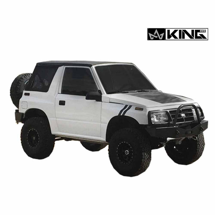 King 4WD Replacement Soft Top - Black Diamond With Tinted Windows for Suzuki Sidekick, GEO Tracker