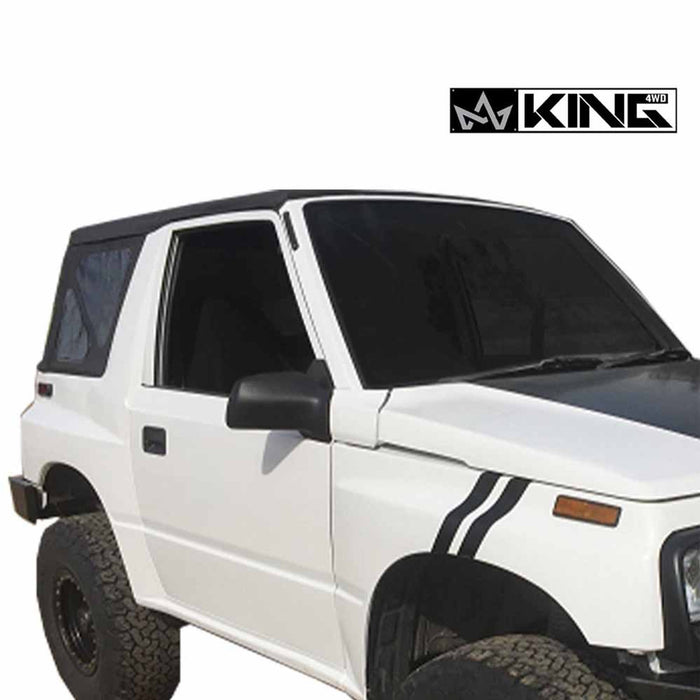 King 4WD Replacement Soft Top - Black Diamond With Tinted Windows for Suzuki Sidekick, GEO Tracker