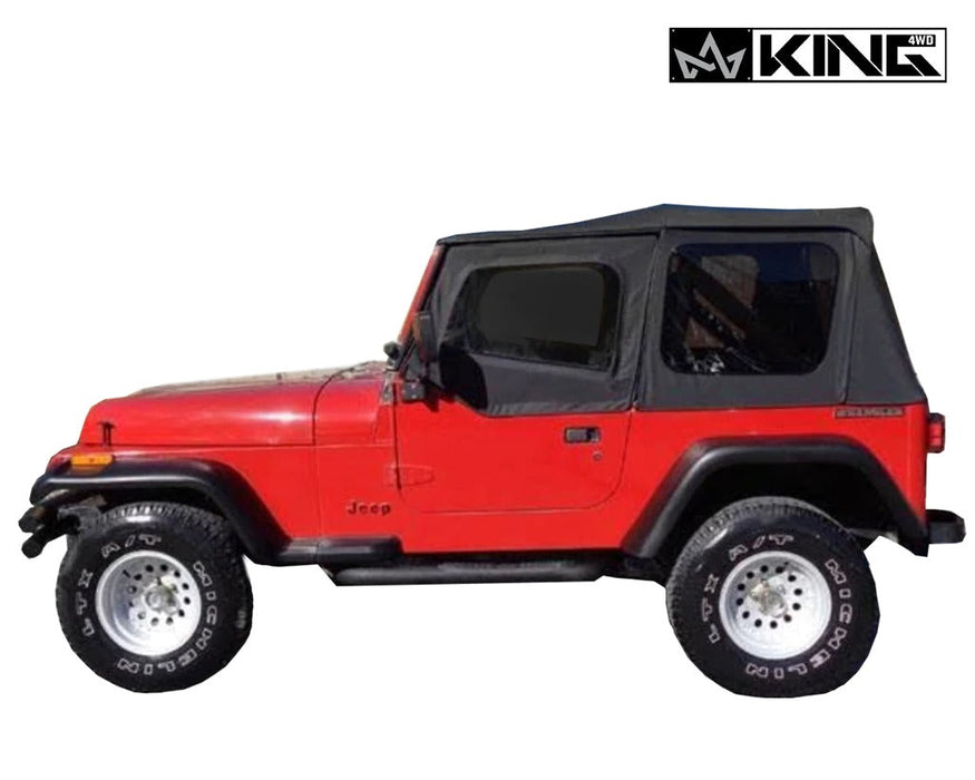 King 4WD Premium Replacement Soft Top, Black Diamond With Tinted Windows, Jeep YJ 1987-1995 Wrangler