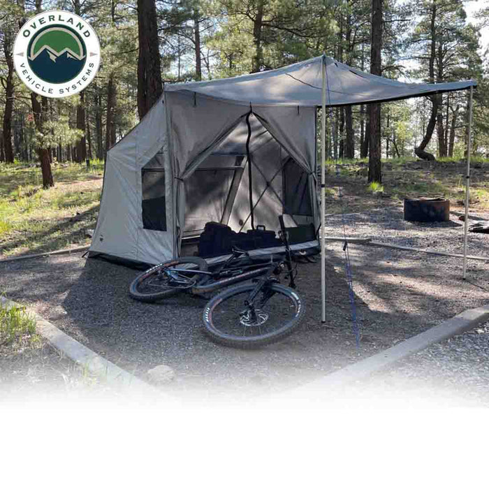 OVS Portable Safari Tent - Quick Deploying Gray Ground Tent