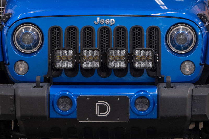 Diode Dynamics SS5 4-Pod Grille CrossLink Lightbar Kit For 2007-2018 Jeep JK Wrangler