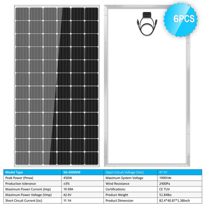 SunGold Power 450 Watt Monocrystalline PERC Solar Panel