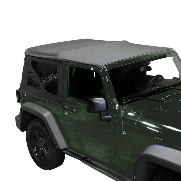 King 4WD Premium Replacement Soft Top, Black Diamond Tinted Windows - Jeep Wrangler JK 2 Door 2007-2009