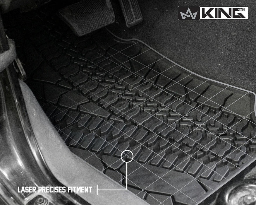 King 4WD Premium Four Season Floor Liners Front and Rear Jeep Wrangler JK 2 Door 2007-2013