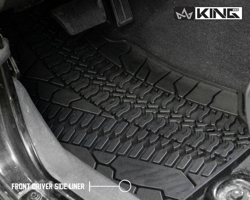 King 4WD Premium Four Season Floor Liners Front and Rear Jeep Wrangler JK 2 Door 2007-2013