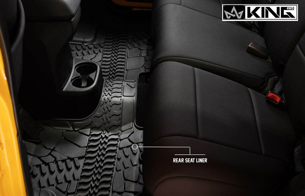 King 4WD Premium Four-Season Floor Liners Front and Rear Passenger Area Jeep Wrangler Unlimited JKU 4 Door 2014-2018