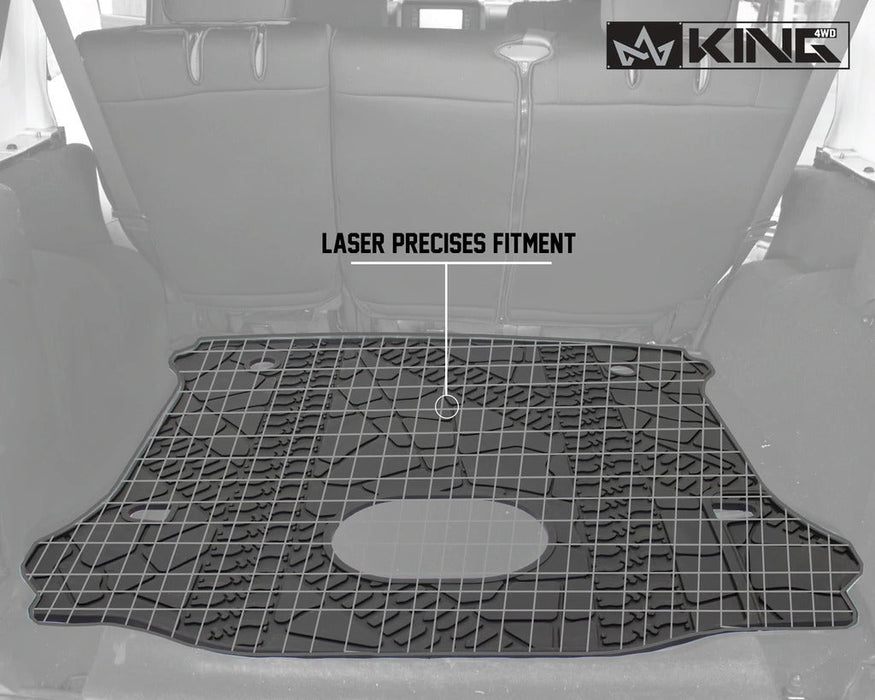 King 4WD Premium Four Season Cargo Liner With Sub Woofer Cut Out Jeep Wrangler Unlimited JK 4 Door 2015-2018