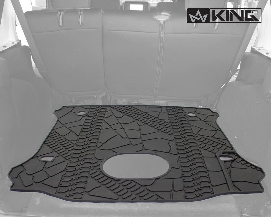 King 4WD Premium Four Season Cargo Liner With Sub Woofer Cut Out Jeep Wrangler Unlimited JK 4 Door 2015-2018