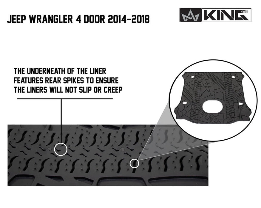 King 4WD Premium Four Season Cargo Liner With Sub Woofer Cut Out Jeep Wrangler Unlimited JK 4 Door 2015-2018