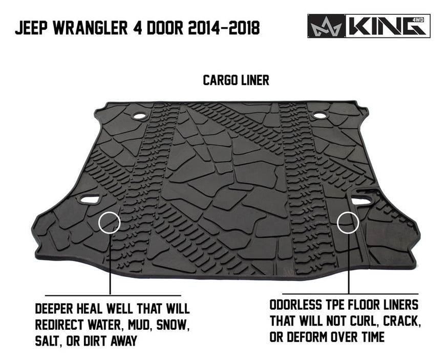 King 4WD Cargo Liner Jeep Wrangler Unlimited JK 4 Door 2012-2018