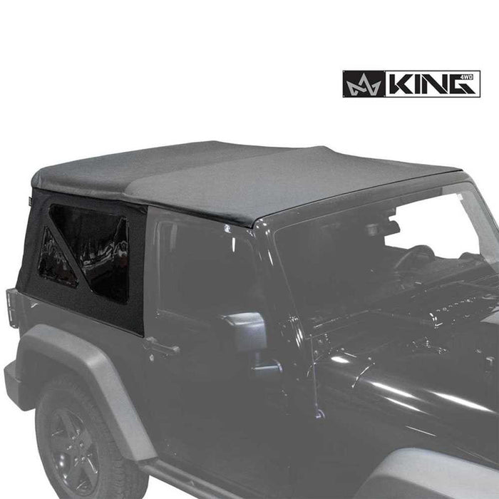 King 4WD Premium Replacement Soft Top, Black Diamond Tinted Windows - Jeep Wrangler JK 2 Door 2010-2018