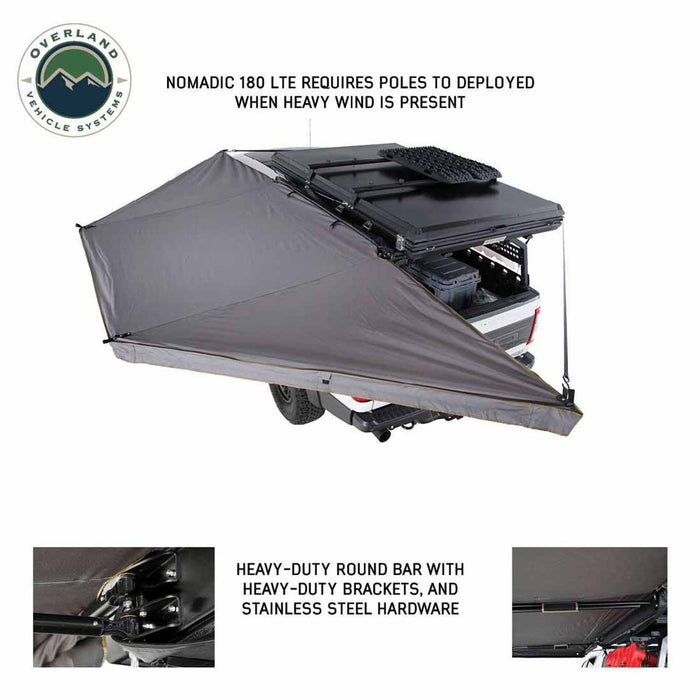 OVS HD Nomadic 180 LTE Awning - Dark Grey with Black Travel Cover