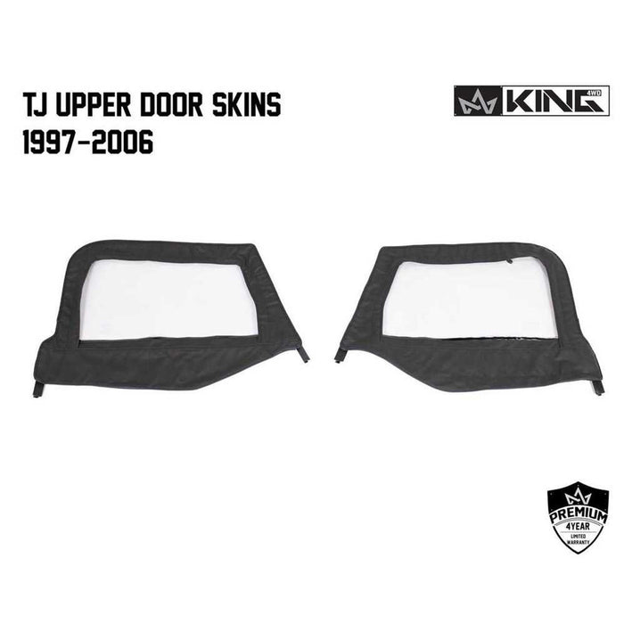 King 4WD Upper Door Skins, Black Diamond - Jeep Wrangler TJ 1997-2006