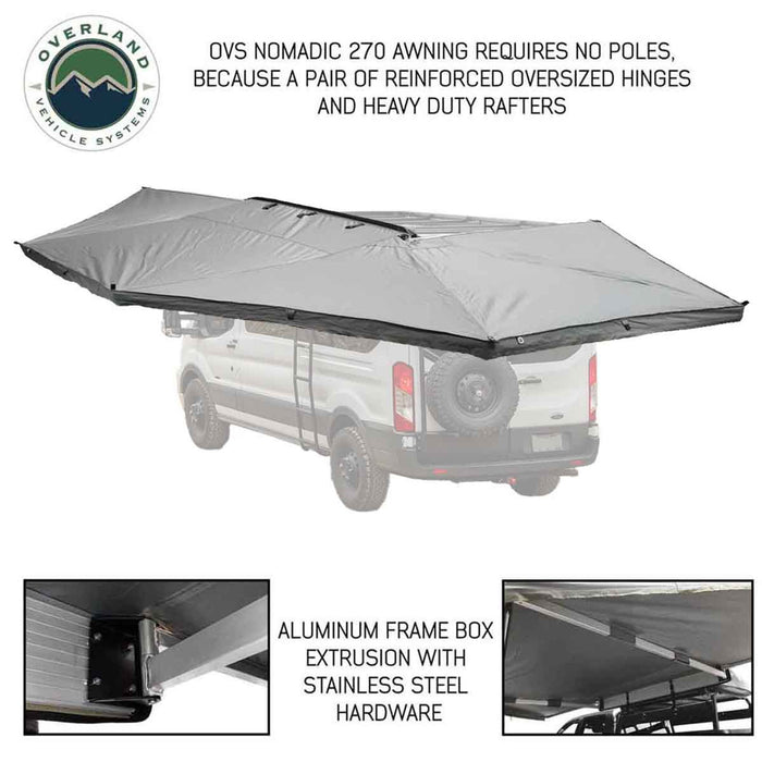 OVS HD Nomadic 270 Degree Awning with Kit for Mid-High Roofline Vans