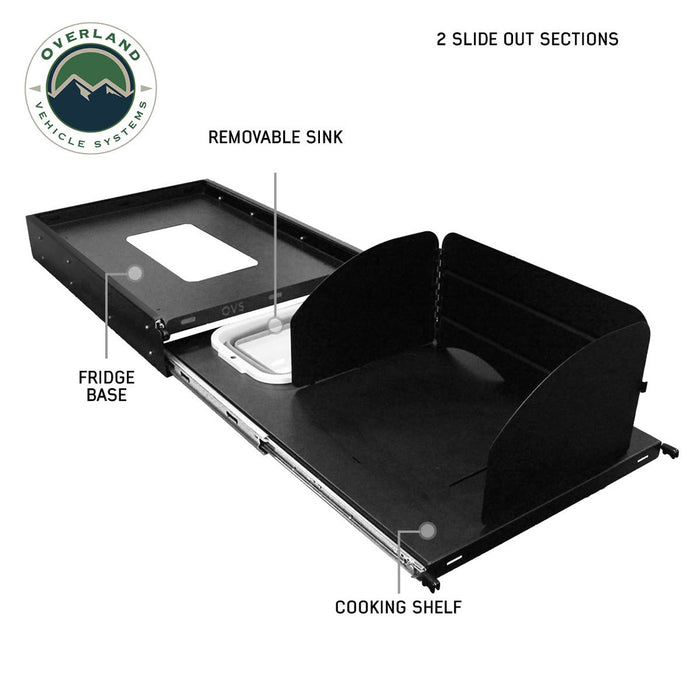 OVS Large Refrigerator Tray w/ Sink Slide - Black Powder Coat Universal