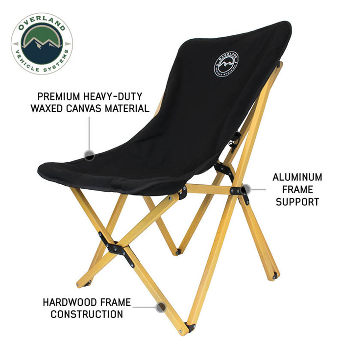 OVS Kick It Camp Chair - Wood Base & Storage Bag