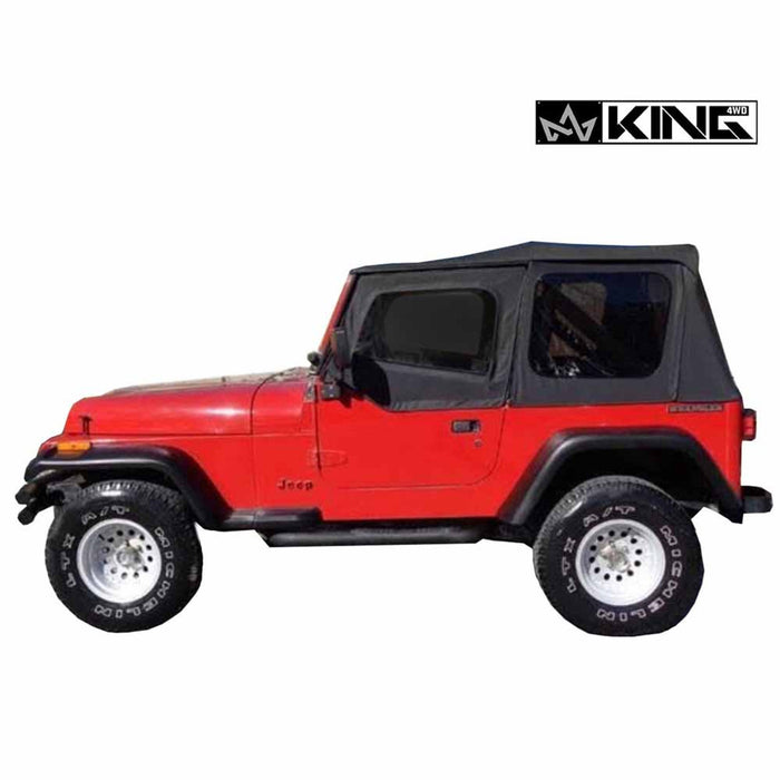 King 4WD Replacement Soft Top, Black Diamond for Jeep YJ 1987-1995