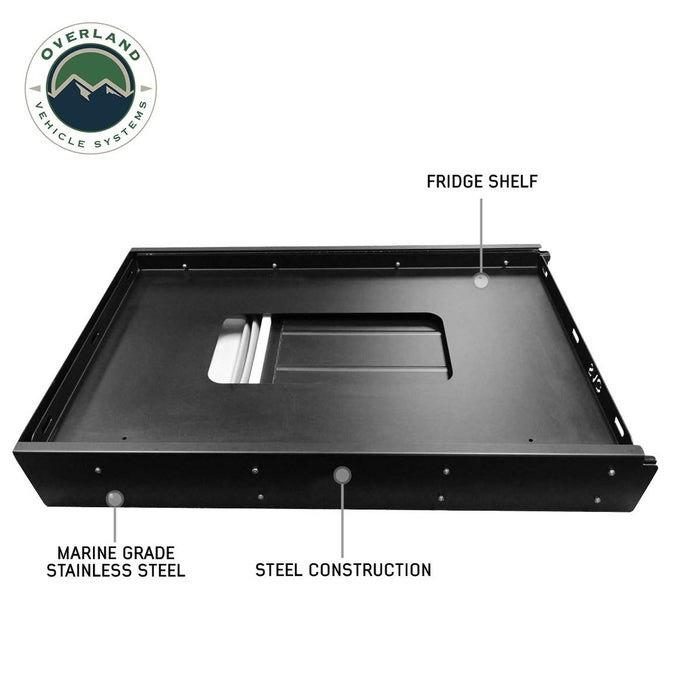 OVS Large Refrigerator Tray w/ Sink Slide - Black Powder Coat Universal