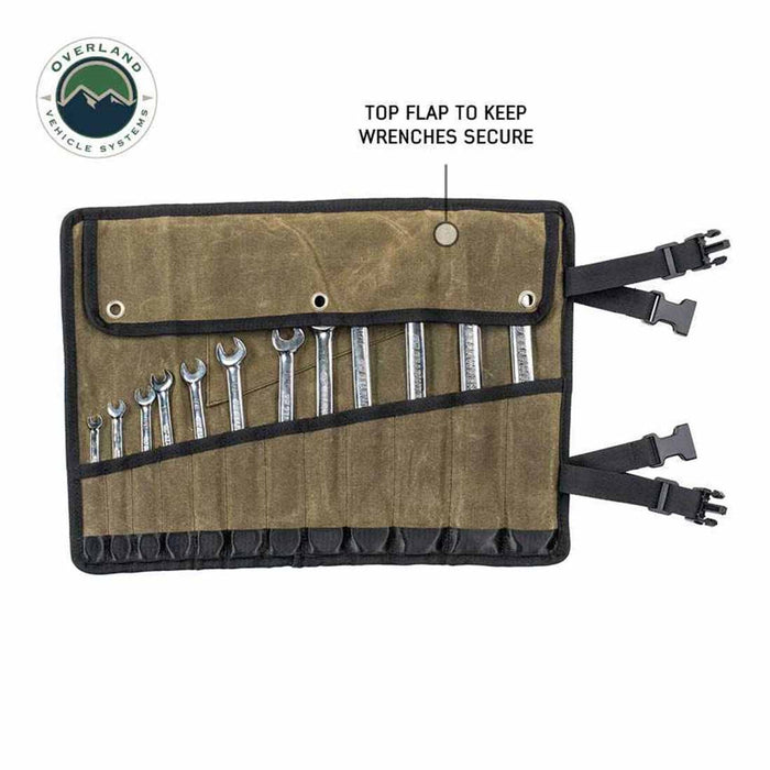 OVS Wrench Tool Roll - #16 Waxed Canvas Storage, 12 slots