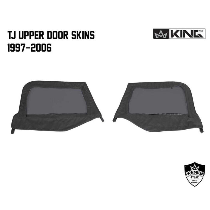 King 4WD Replacement Soft Top w/ Upper Doors for Jeep Wrangler TJ