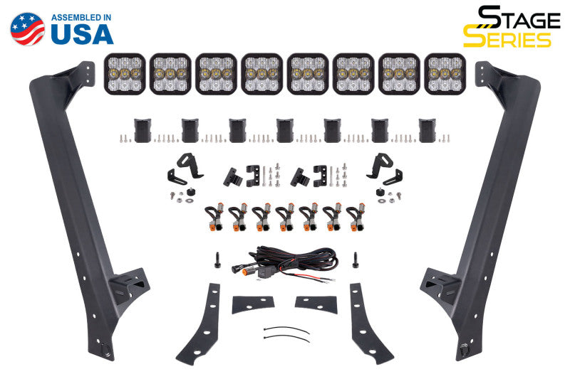 Diode Dynamics SS5 Windshield CrossLink Lightbar Kit For 2007-2018 Jeep JK Wrangler