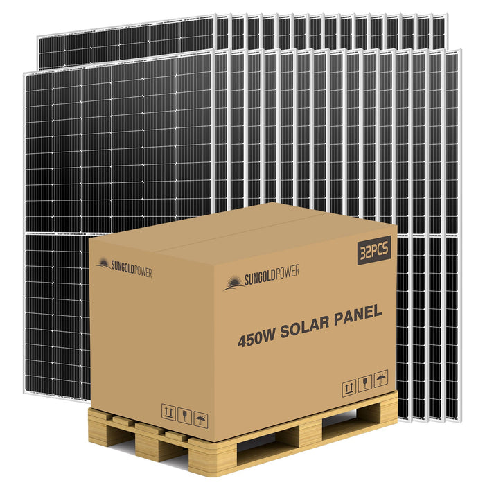 SunGold Power 450W MONO PERC SOLAR PANEL FULL PALLET (32 PANELS)