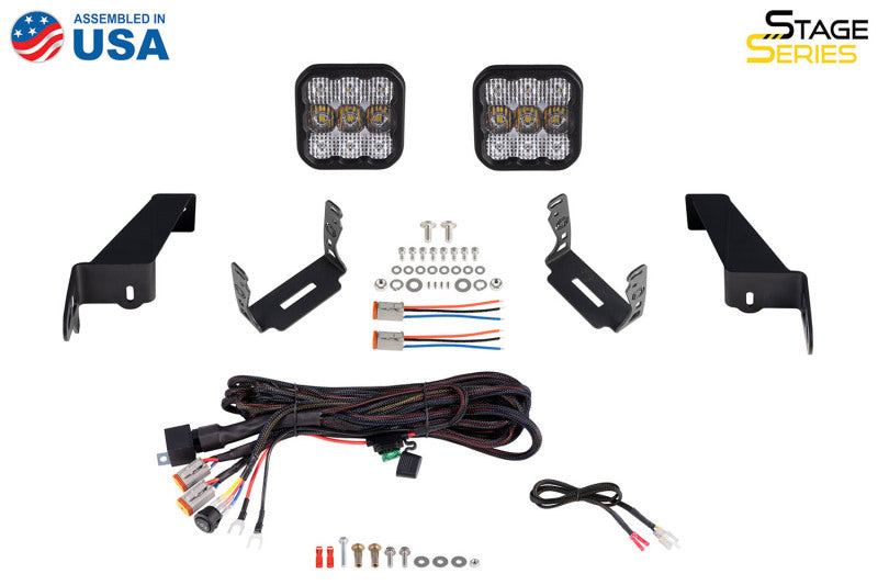 Diode Dynamics SS5 Bumper LED Pod Light Kit For 2018-2024 Jeep JL Wrangler