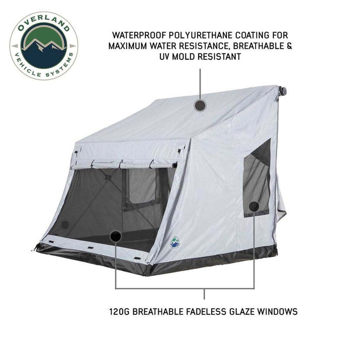 OVS Portable Safari Tent - Quick Deploying Gray Ground Tent