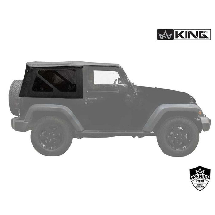 King 4WD Premium Replacement Soft Top, Black Diamond Tinted Windows - Jeep Wrangler JK 2 Door 2010-2018