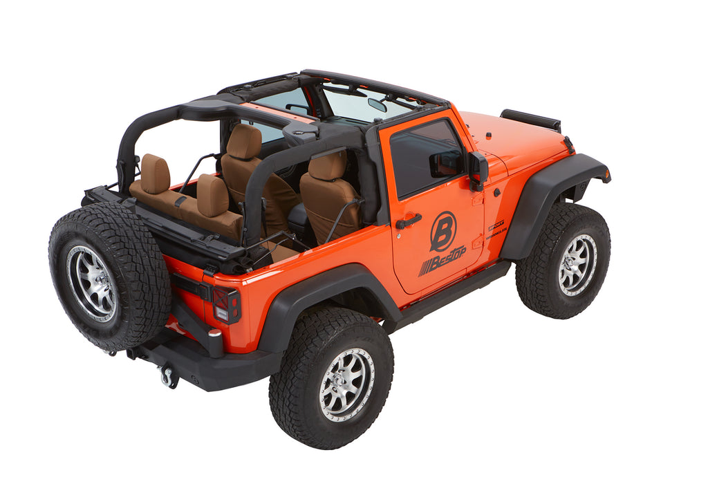 BesTop Trektop Glide Slantback Soft Top For 2007-18 Jeep Wrangler JK