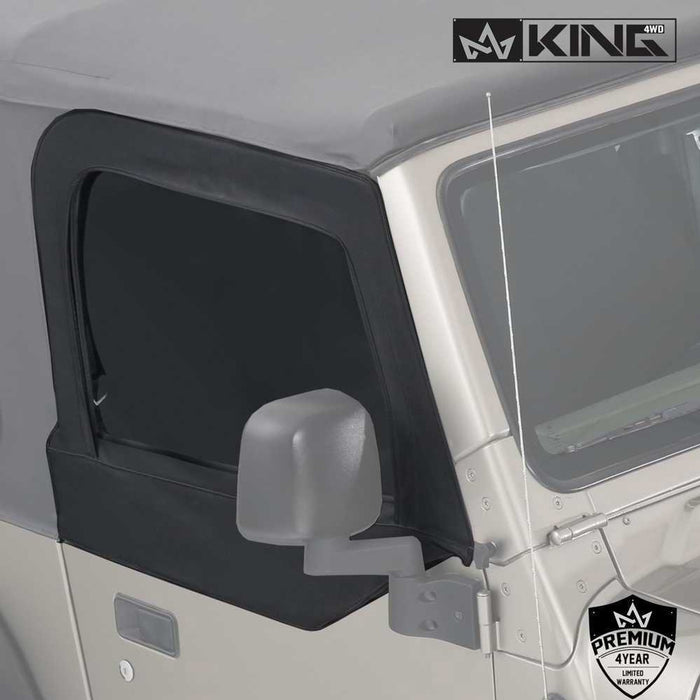 King 4WD Replacement Soft Top w/ Upper Doors for Jeep Wrangler TJ