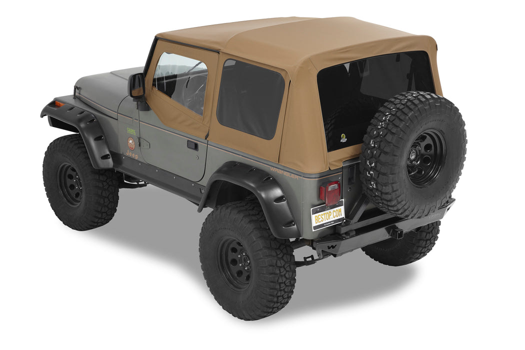 BesTop Supertop Squareback Soft Top For 1988-95 Jeep Wrangler YJ