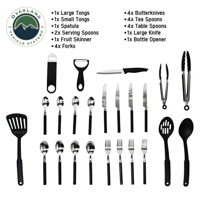 OVS Overland Kitchen Kit - 24 Piece Cooking Utensil Kit, Carrying Case