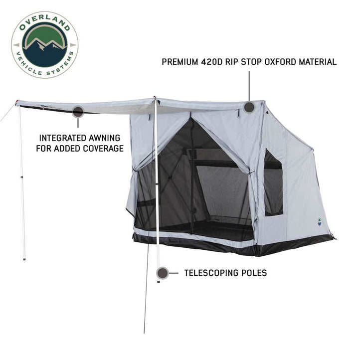 OVS Portable Safari Tent - Quick Deploying Gray Ground Tent