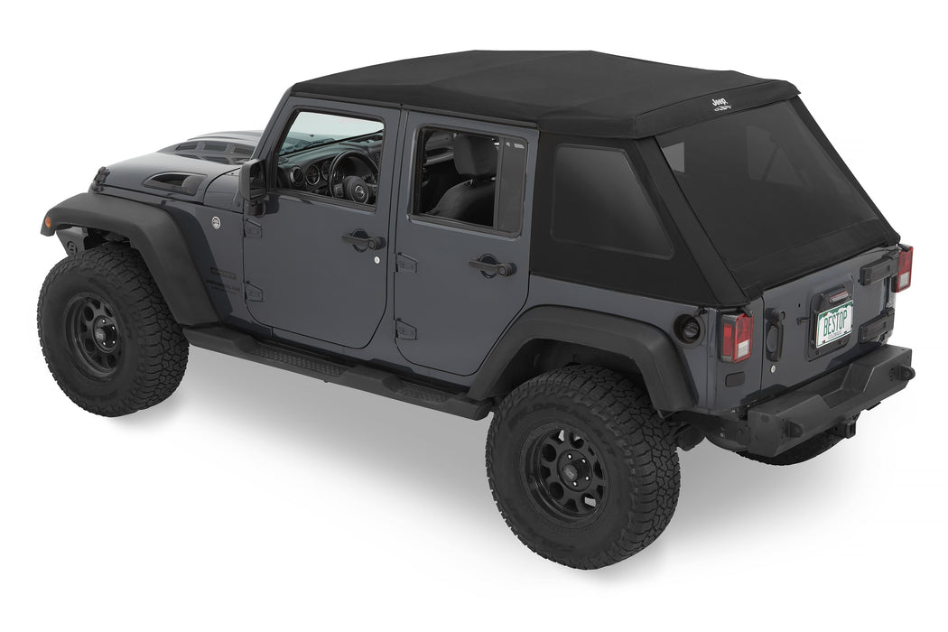 BesTop Jeep Trektop Glide Slantback Soft Top For 2007-18 Jeep Wrangler JK