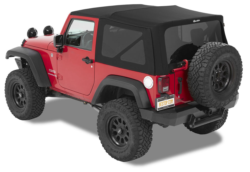 BesTop Supertop Squareback Soft Top For 2007-2018 Jeep Wrangler JK