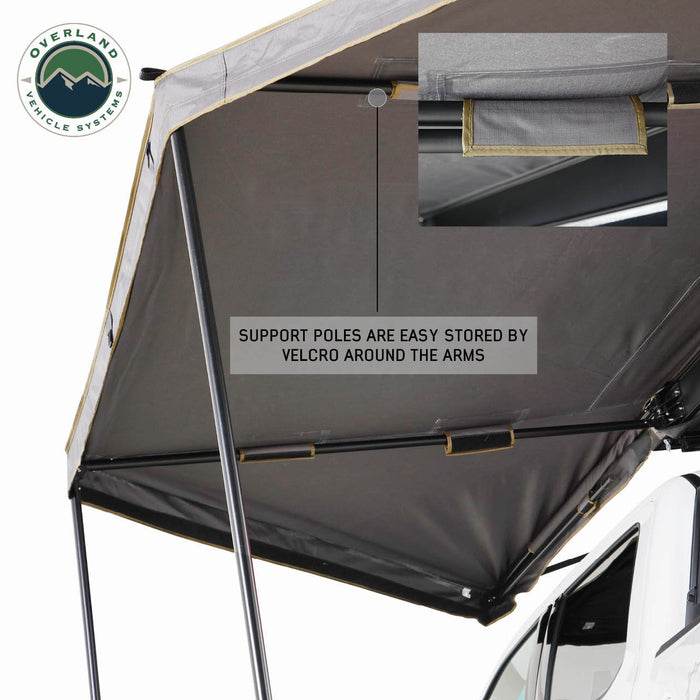 OVS HD Nomadic 180 LTE Awning - Dark Grey with Black Travel Cover